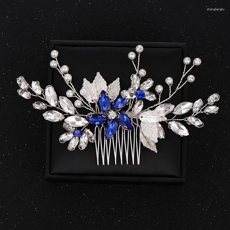 Hair Clips Pearl Crystal Flower Leaves Combs Vines Band For Women Bride Wedding Accessories Jewelry Rhinestone Hairbands