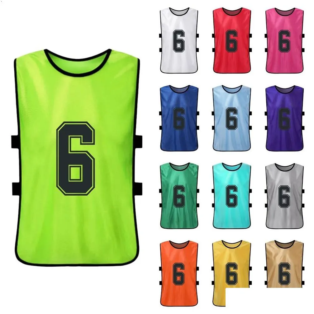 Other Sporting Goods 12 Pc Adts Soccer Pinnies Football Team Jerseys Youth Sports Scrimmage Training Numbered Bibs Practice Vest Drop Dhlpn