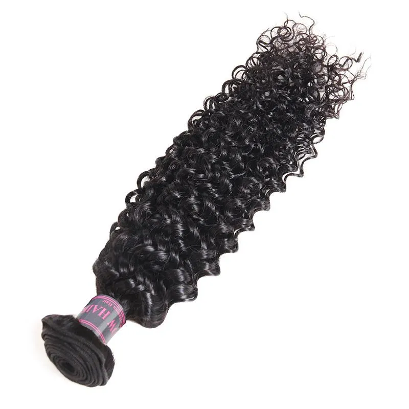 Wefts Peruvian Hair Kinky Curly Deep Wave 3/4pcs With Lace Closure Brazilian Yaki Straight Water Wave Indian Human Hair Bundles With