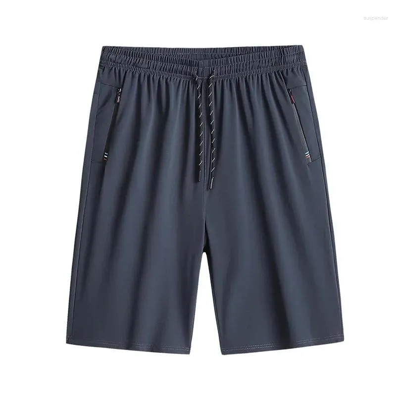 Men`s Shorts Fashion Loose Elastic Waist Pockets Zipper All-match Casual 2024 Summer Oversized Solid Color Korean