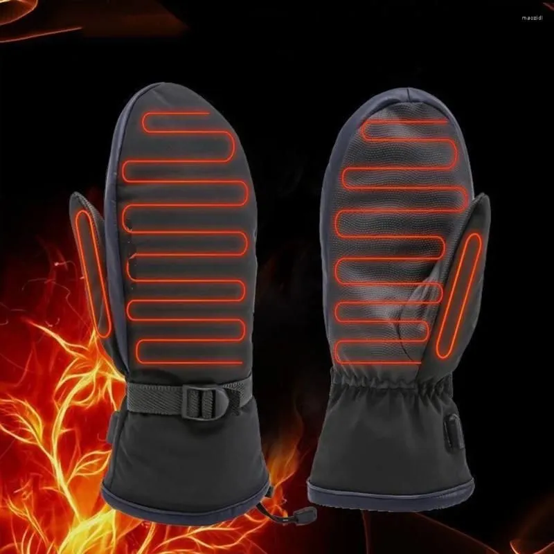 Cycling Gloves Anti Slip Design Heated Mittens Black Prepare Your Own Power Bank On The Palm Traveling