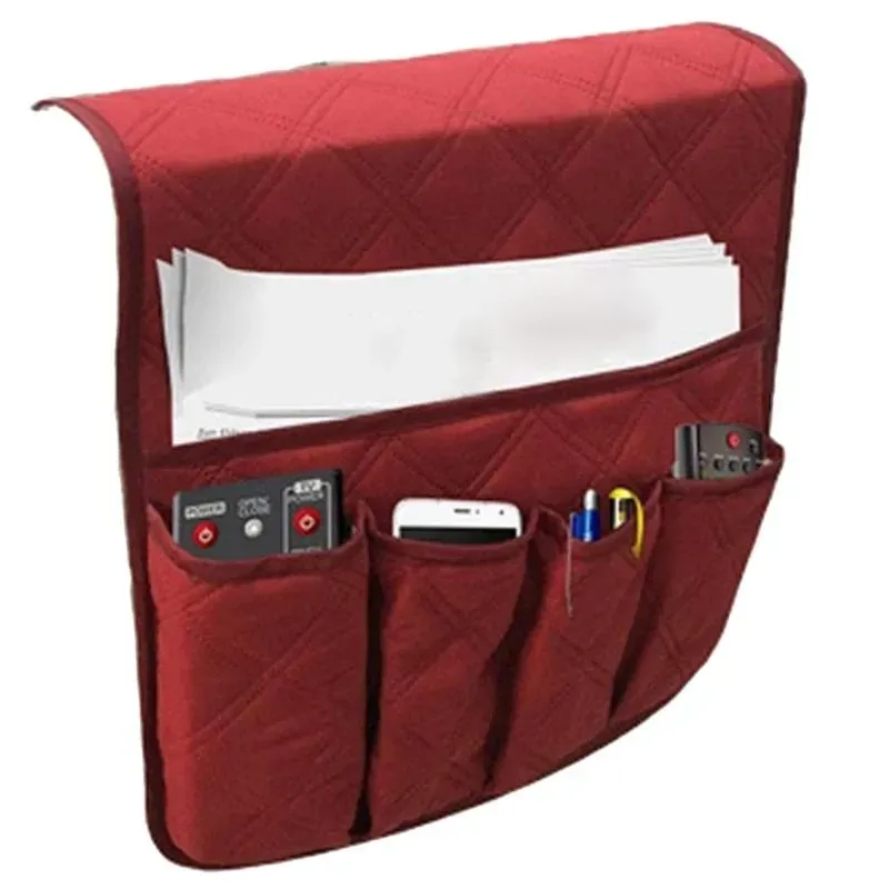 Storage Bags Sofa Armrest With 5 Pockets Cup Holder Tray Couch Armchair Hanging Bag For TV Remote Control Dropship