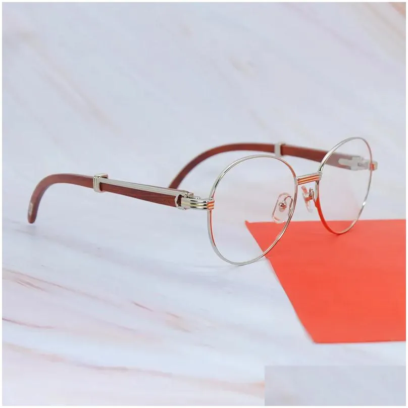 Wooden Eyeglasses Frame Fashion Round Eyewear Wood Stylish Fashion Spectacles Luxury Carter Mens Overiszed Cool Decoration Eye Glasses