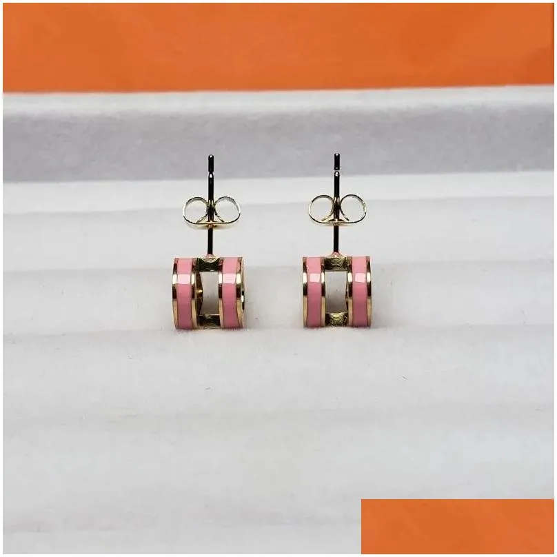 Women stud earrings for women designer enamel temperament simple daily all-match earrings black white red orange color wedding jewelry