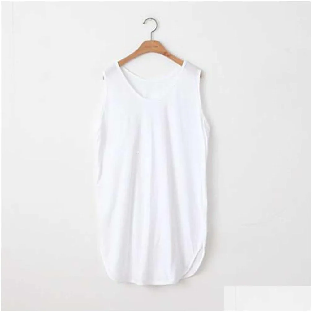 Work Dresses Fart Curtain Paired Sweatshirt Bottom Loose Fitting Vest With A Curved Open Cut And Exposed White Edge For Layering Drop Otlic