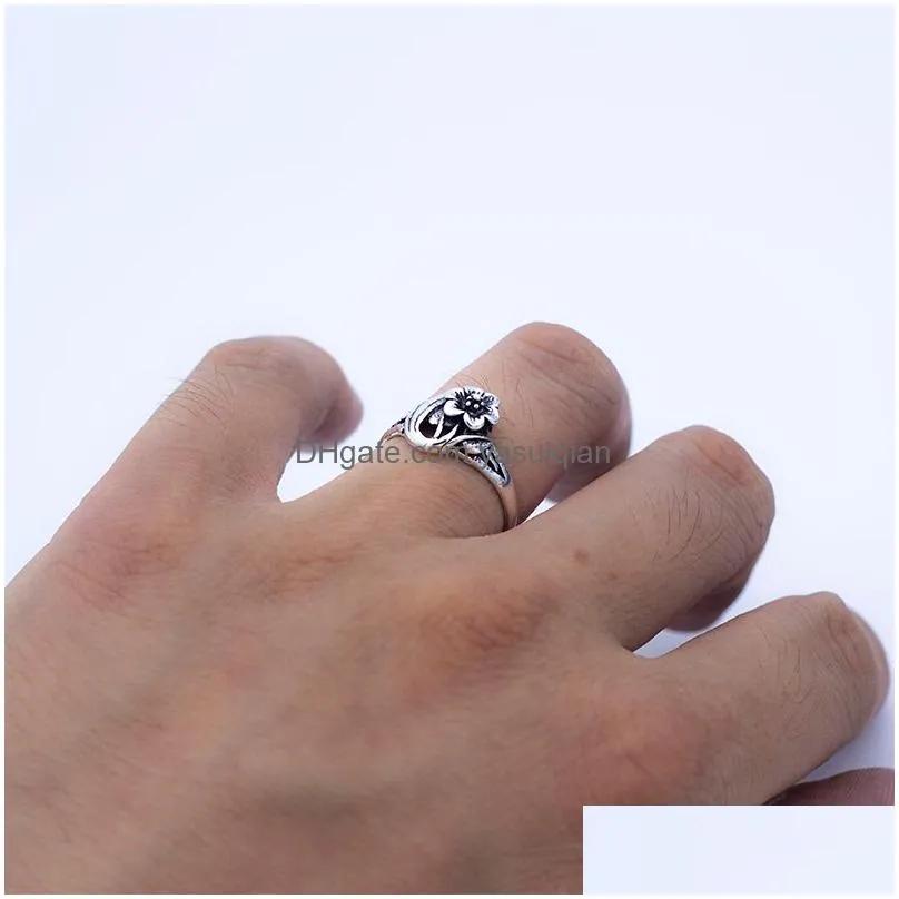 Band Rings Wholesale 100Pcs/Lot Ring Sier Hollow Heart Love Crown Flower Mix Style Fashion Finger For Women Wedding Gift Jewelry Drop Otlss