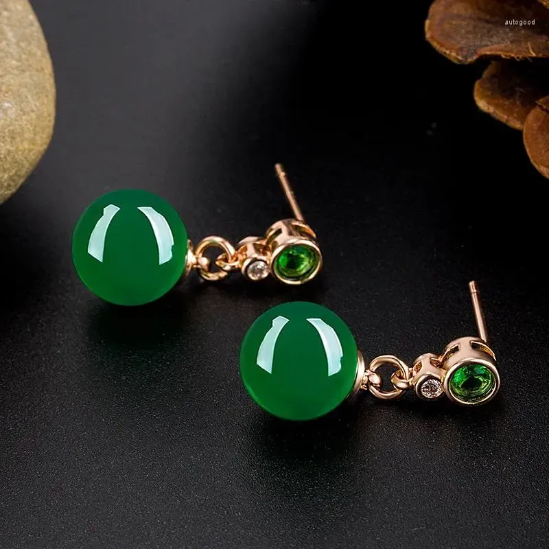 Dangle Earrings Charm Grade A Natural Green Jade For Women 925 Sterling Silver Female Party Geometric Fine Jewelry Gift