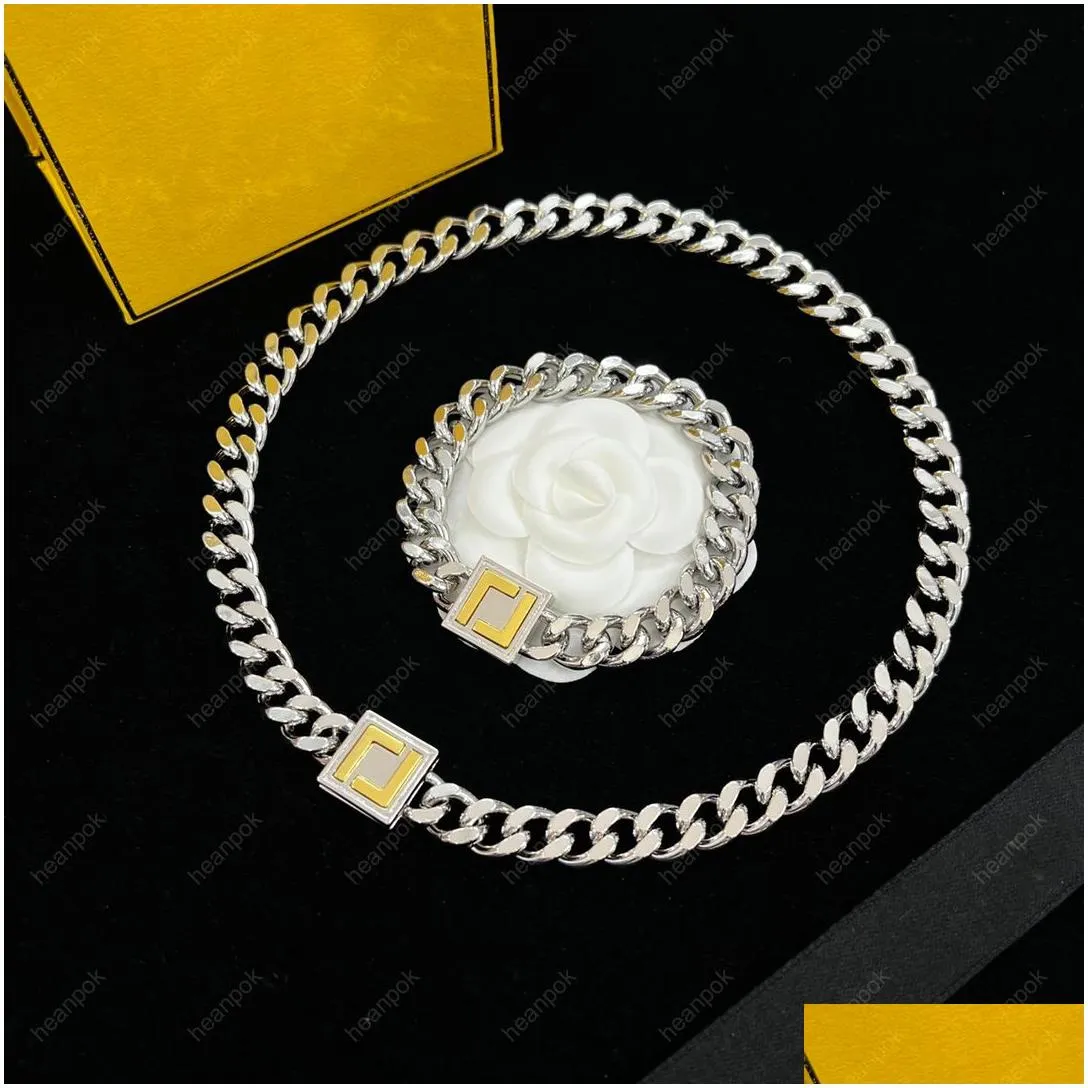 Designer Earrings Bracelets Silver Necklace Chain Jewelry Luxury Letter Pendant F Bracelet For Women Men Earring Accessories Bijou3439