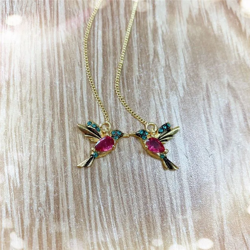 1 Pair Unique Long Dangle Earrings Bird Pendant Tassel Crystal Ladies Jewelry Design 2 Colors Hummingbird Drop Earring