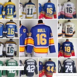 1967-1999 Movie Retro CCM Hockey Jersey Embroidery 16 Brett Hull 11 Brian Sutter 18 Tony Twist 44 Chris Pronger 74 OSHIE 42 BACKES Vintage J