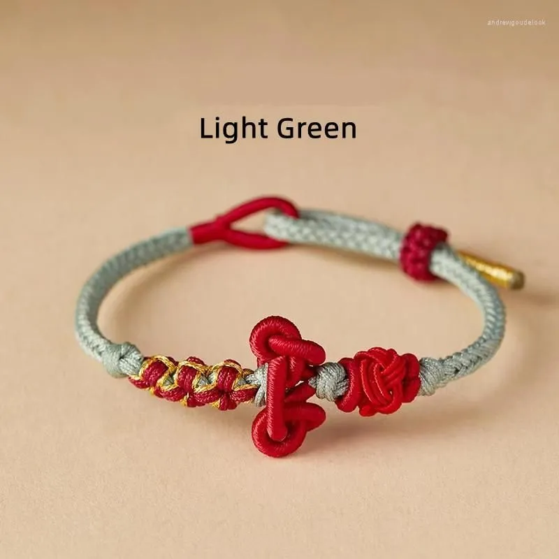 Charm Bracelets Hand Braided Lucky Blessing Flower Red Rope Charms Bangles DIY Jewelry Accessories Wholesale