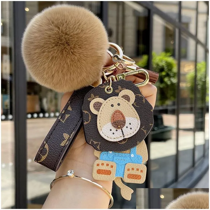 Keychains & Lanyards Keychain Designer Key Chain Luxury Bag Charm Women Cute Little  Classic Floral Car Pendant Men Cartoon Coupl Otpvr