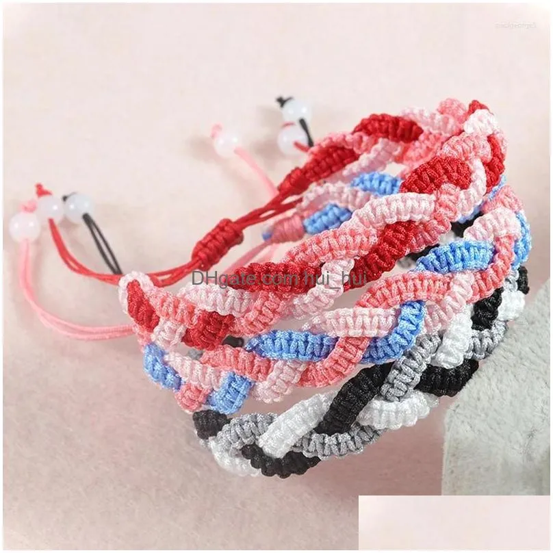 charm bracelets mixed color braided bracelet personality colorful thread rope handmade adjustable bangle wristband men women jewelry