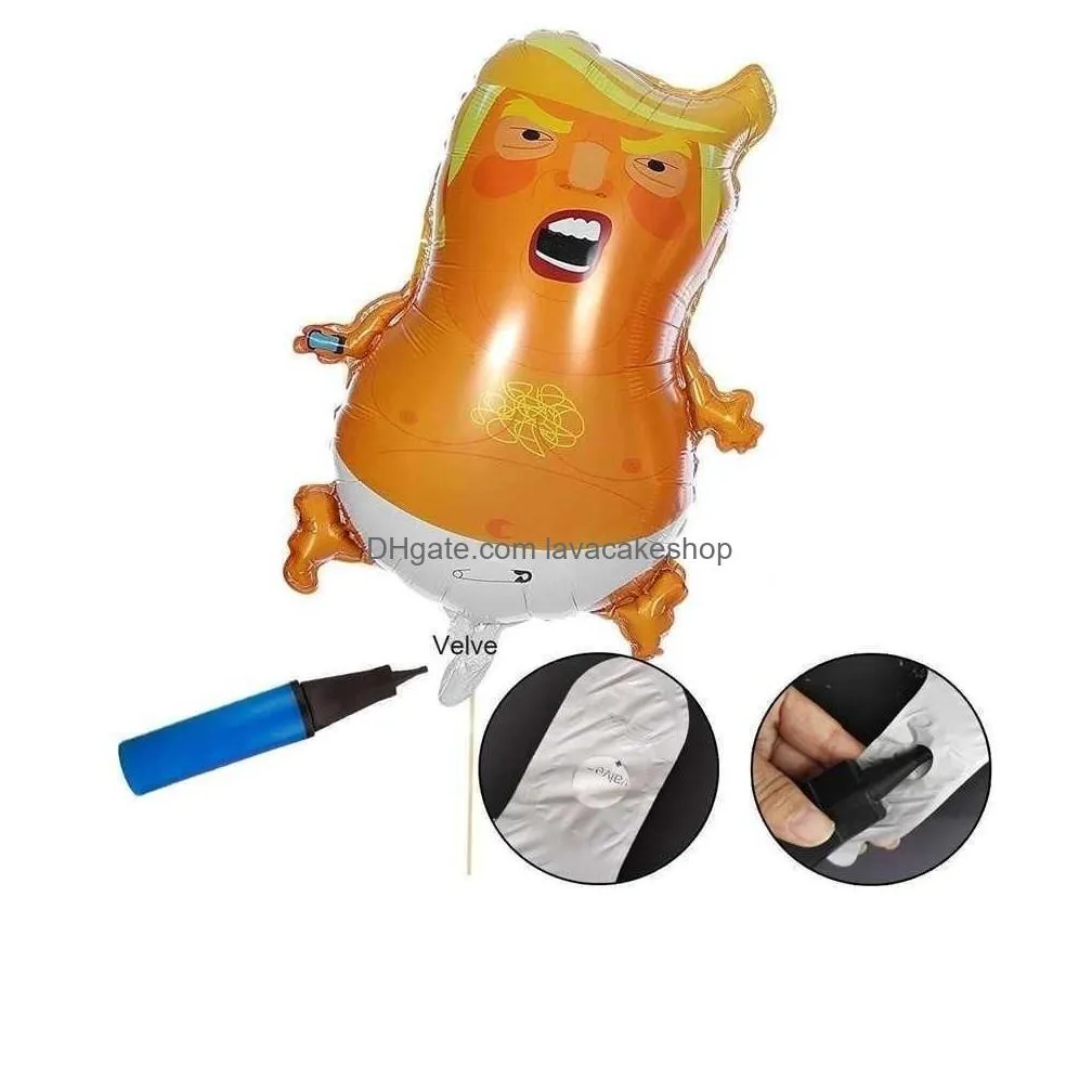Other Event & Party Supplies Ups 44X58Cm 23 Inch Angry Baby Trump Balloons Cartoon Aluminum Film Shiny Donald Toys Pinata Gag Gifts I Dhlma