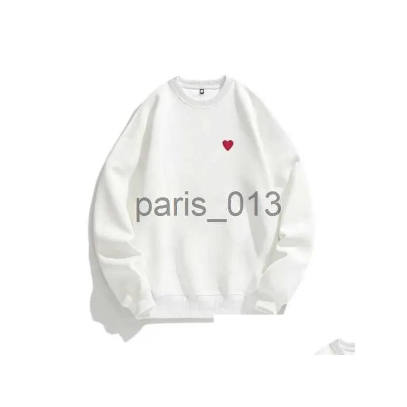 Mens Hoodies Sweatshirts Mens Hoodies Sweatshirts 22s Designer Play Commes Jumpers Des Garcons Letter Embroidery Long Sleeve Pullover Women Red Heart Loose