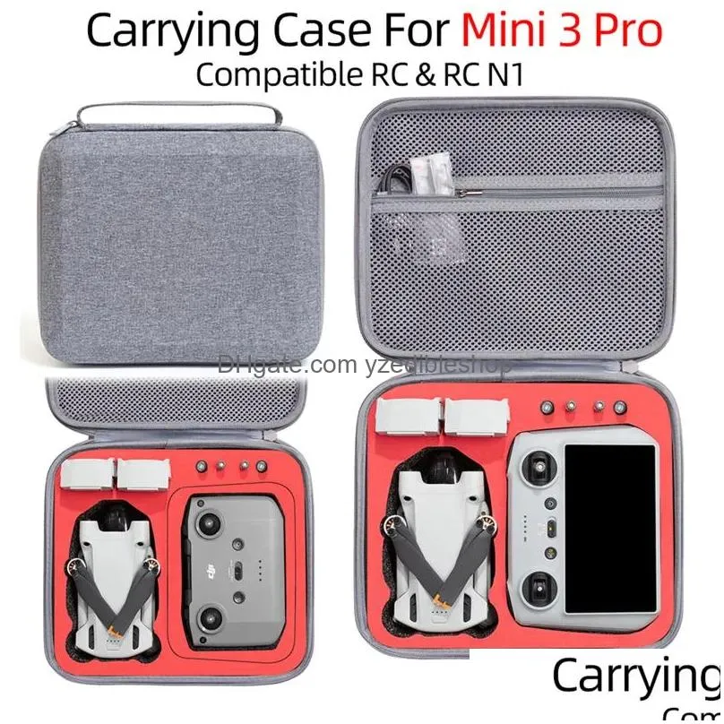 Storage Bags For Dji Mini 3 Pro Case Bag Portable Rc Remote Controller Travel Carrying Box Handbag Smart Drop Delivery Home Garden H Dhxvj