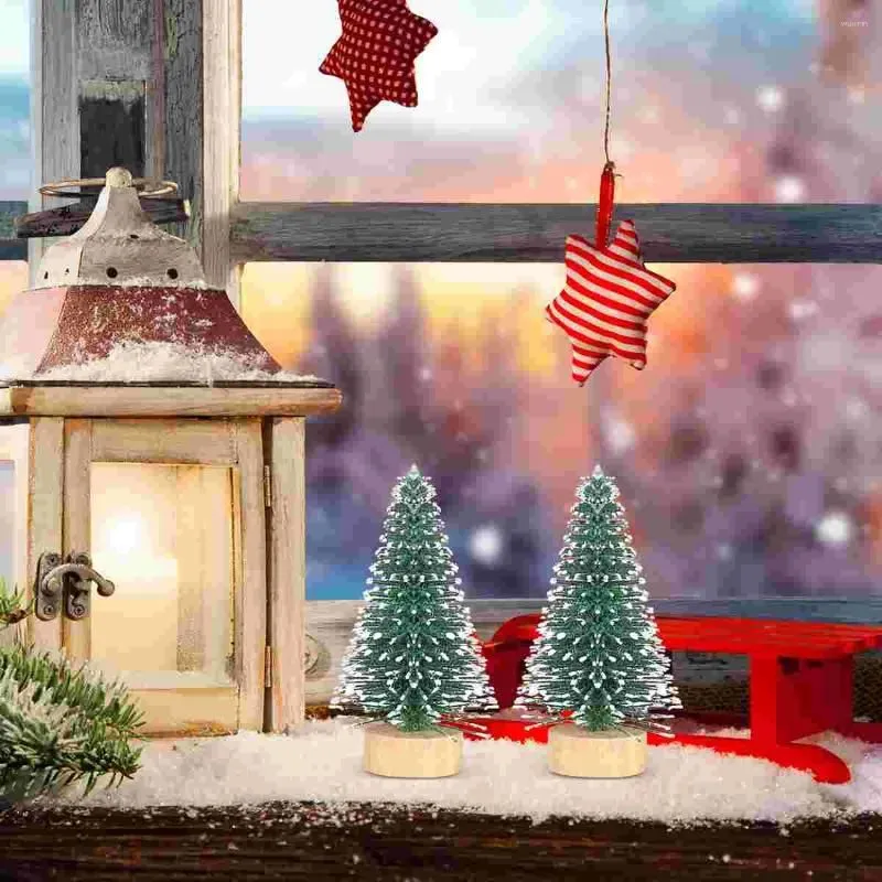 Christmas Decorations 5cm Mini Tree Desktop Miniature Pine DIY Ornament For Home Year Party Bar Decoration Navidad