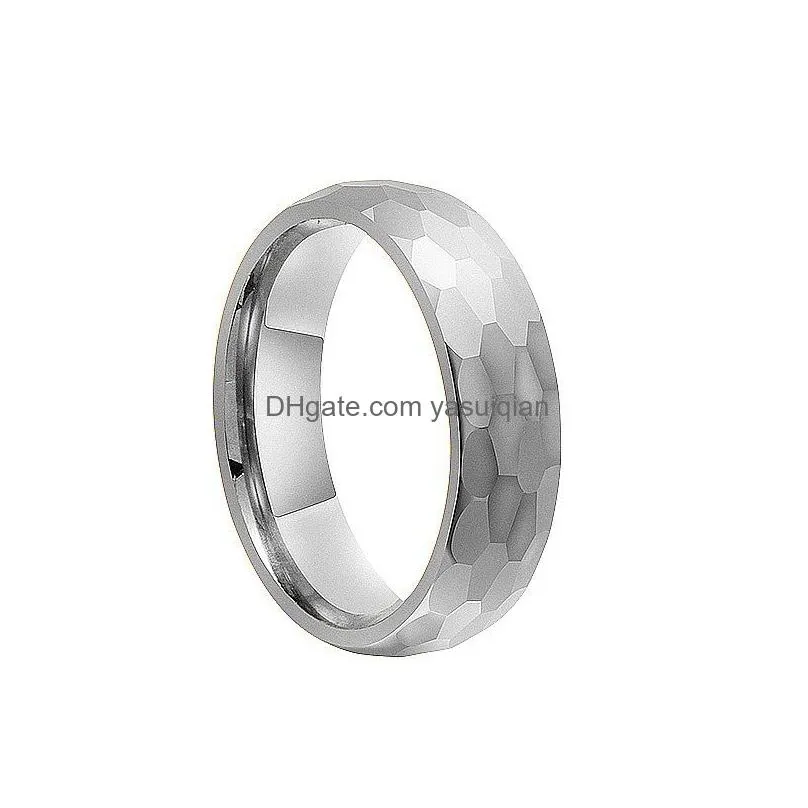 Band Rings 304 Stainless Steel 6Mm Fine Jewelry Engagement Women Wedding Ring For Men Drop Delivery Oteiy