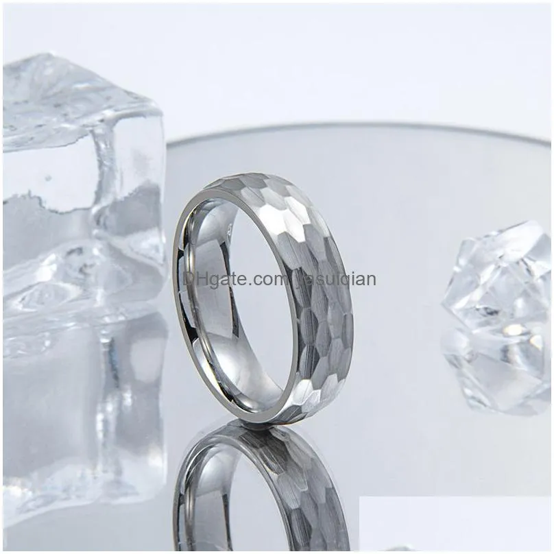 Band Rings 304 Stainless Steel 6Mm Fine Jewelry Engagement Women Wedding Ring For Men Drop Delivery Oteiy