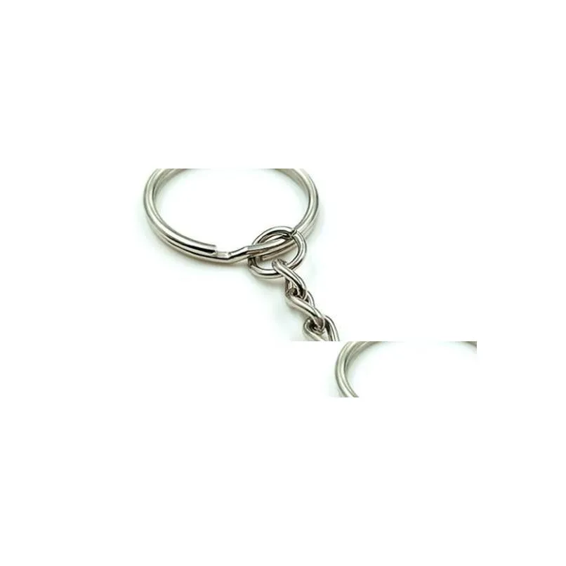 Outdoor Gadgets Polished 25Mm Keyring Keychain Split Ring With Short Chain Key Rings Women Men Diy Chains Accessories Drop Delivery Sp Dh4Tn