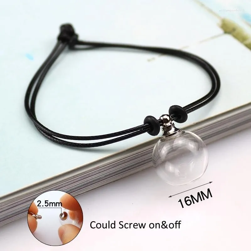 Charm Bracelets 2PCS Hollow Fillable Glass Ball With Hand Woven Bracelet Cord Urn Bangle Keepsake Jewelry For Men Women Memorial Gift