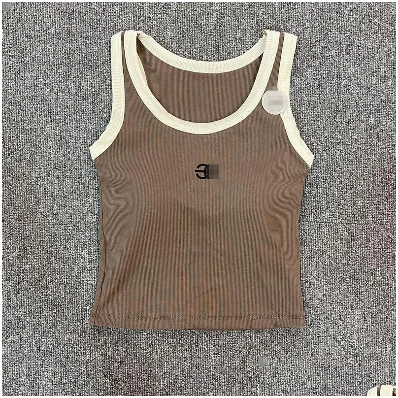 designer t shirt woman LOWE cropped top knits Tankem broidered womens tops sexy sleeveless sport Tee yoga summer tees vests Fitness Anagram Sports Bra Mini