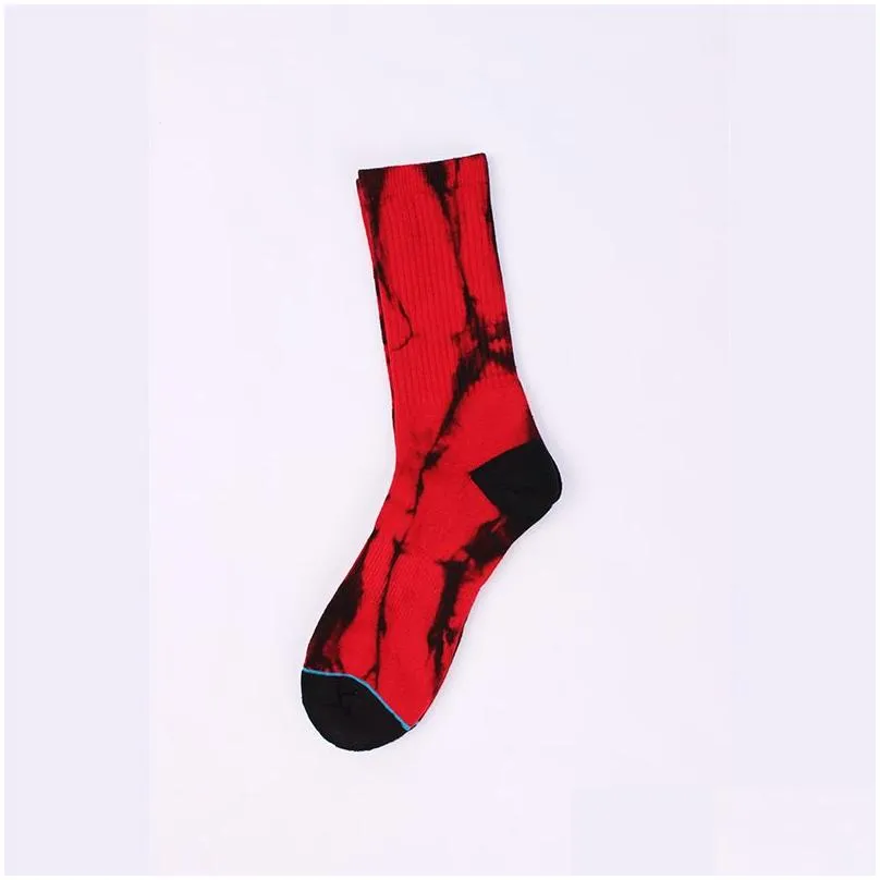 Men`S Socks New Fashion Men And Women Cotton Colorf Marble Tie-Dye Art Harajuku Skateboard Funny Street Hiphop Happy Tube Drop Delive Dhxd9
