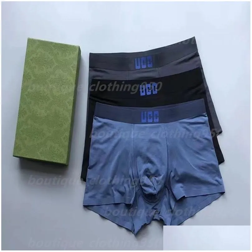 New hot cotton luxury Mens Underwear designer Boxers Soft Breathable Letter Ice shreds Underpants Shorts Design Tight Waistband men