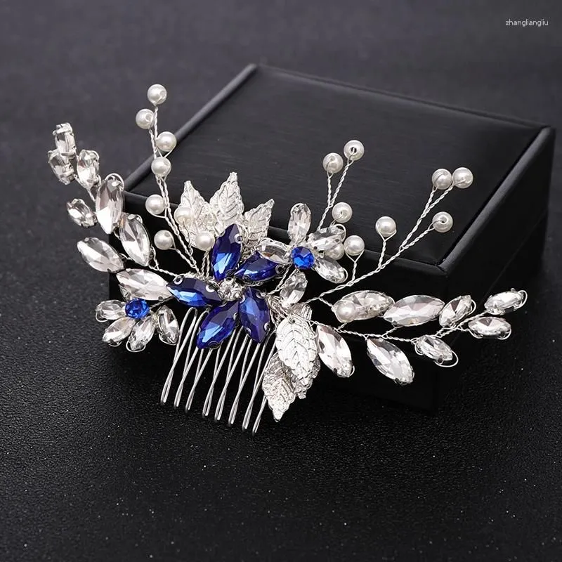 Hair Clips Pearl Crystal Flower Leaves Combs Vines Band For Women Bride Wedding Accessories Jewelry Rhinestone Hairbands