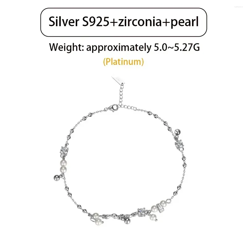 Anklets 925 Sterling Silver Anklet Fashionable And Minimalist Temperament Women`s Birthday Gift High-end Jewelry Accessories