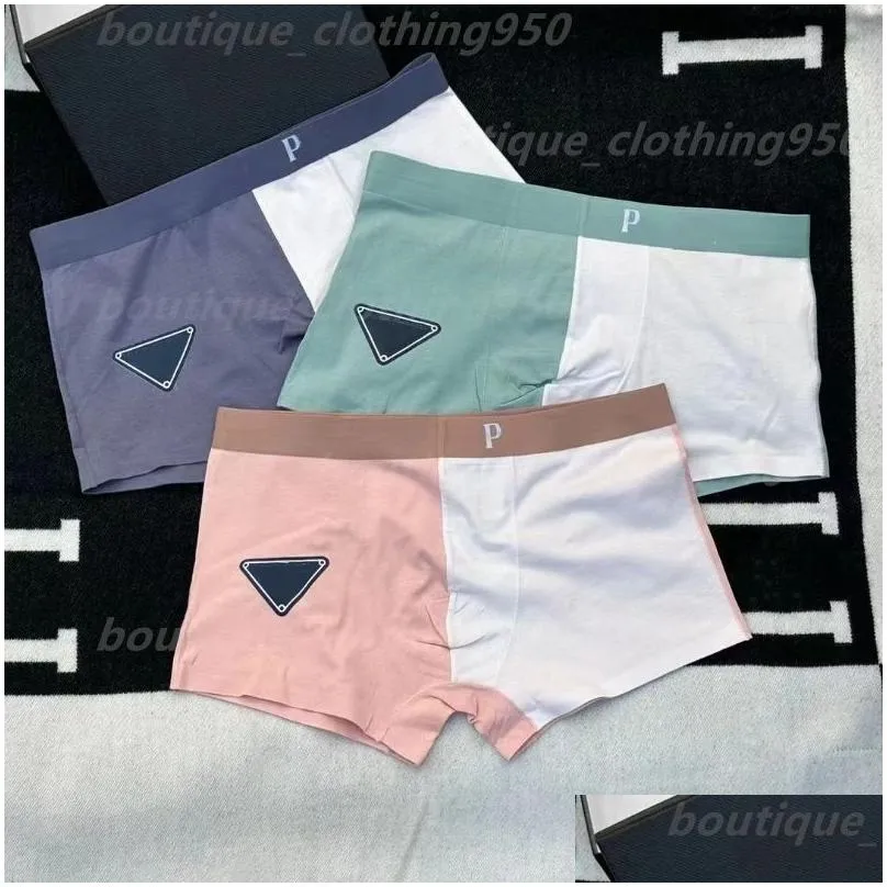 New hot cotton luxury Mens Underwear designer Boxers Soft Breathable Letter Ice shreds Underpants Shorts Design Tight Waistband men