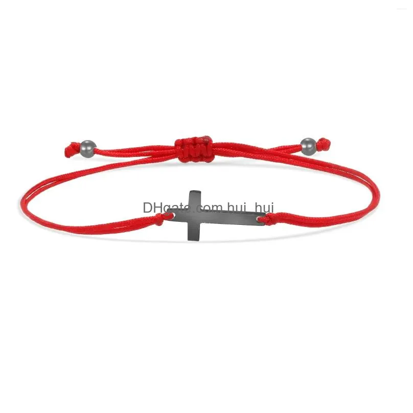 charm bracelets stainless steel cross string handmade bracelet women girl 2024 fashion gold-plated gunmetal summer chic jewelry gift