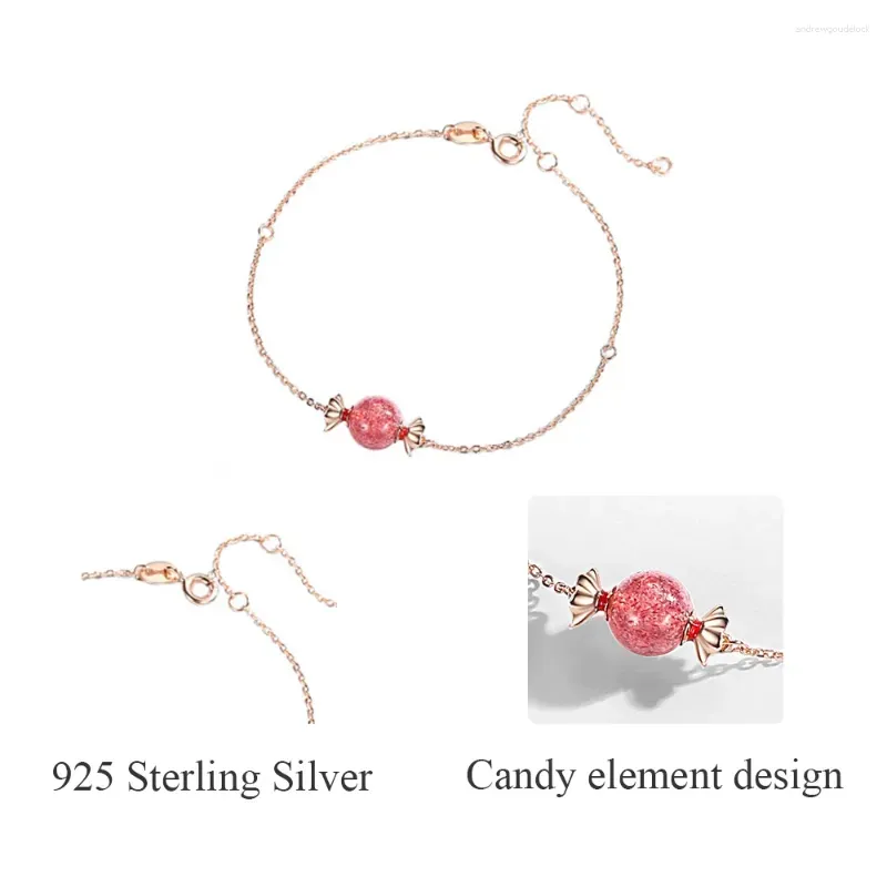 Charm Bracelets Beadsnice Real Sterling Silver Bracelet Strawberry Crystal Natural Citrine Women Lucky Pull Charms Accessories ID