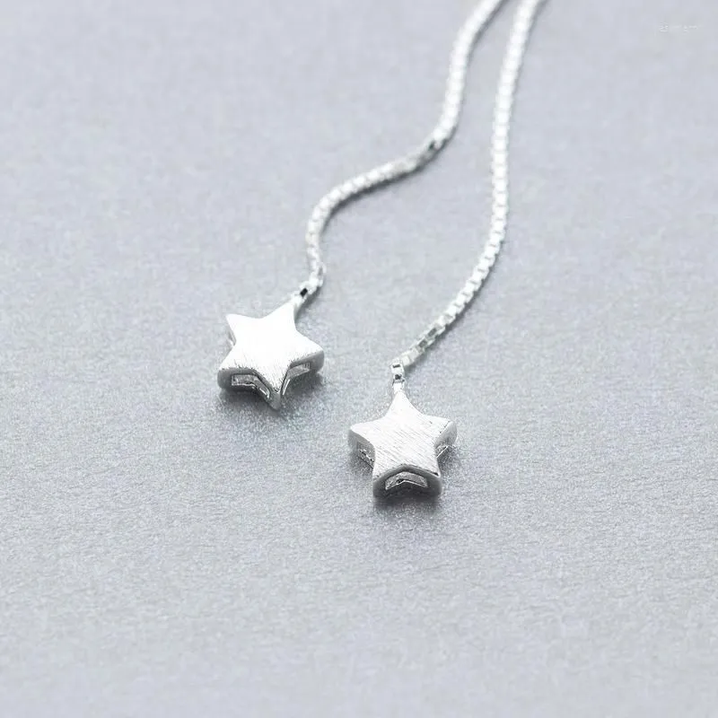 Dangle Earrings MloveAcc Authentic 925 Sterling Silver Long Chain Fashion Women Star Drop