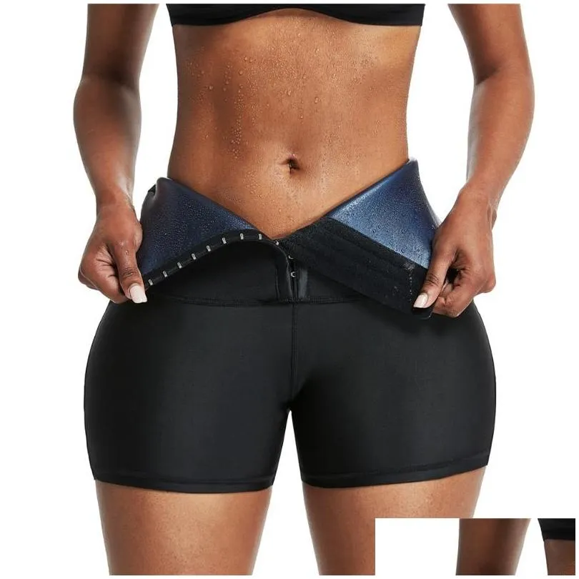 Women`S Shapers Womens Sweat Sauna Pants Body Shaper Slimming Waist Trainer Shapewear Tummy Thermo Leggings Fitness Workout Drop Deli Dhsiy