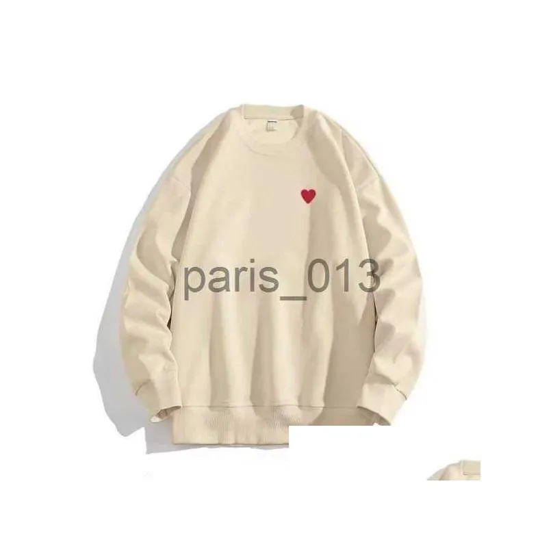Mens Hoodies Sweatshirts Mens Hoodies Sweatshirts 22s Designer Play Commes Jumpers Des Garcons Letter Embroidery Long Sleeve Pullover Women Red Heart Loose