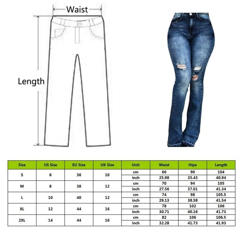 2020 Women High Waist Flare Jeans Skinny Denim Pants Sexy Push Up Trousers Stretch Bottom Jean Female Casual Jeans