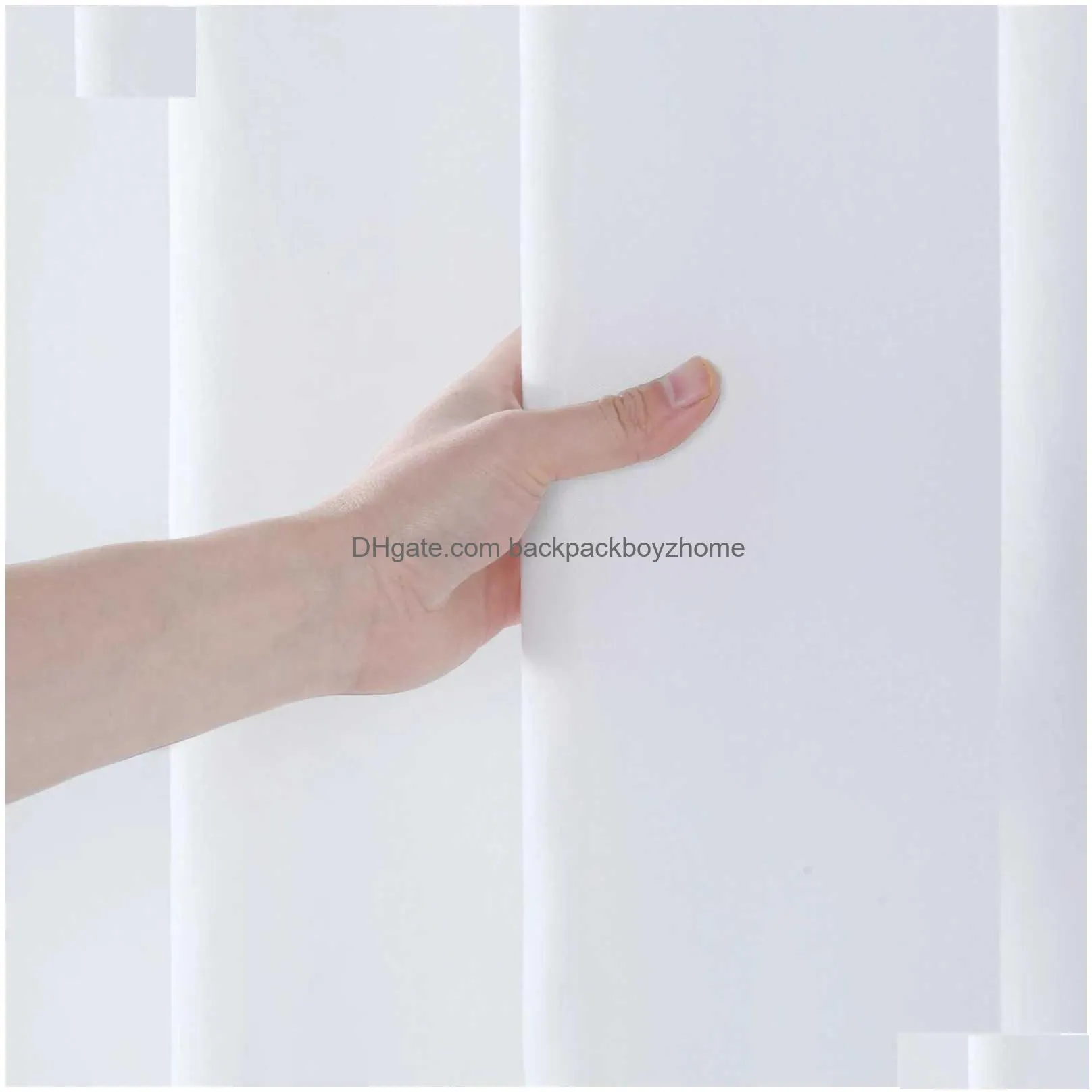 Shower Curtains Solid Polyester Waterproof Fabric Decoratived Modern White Curtain Q240116 Drop Delivery Dh3J9