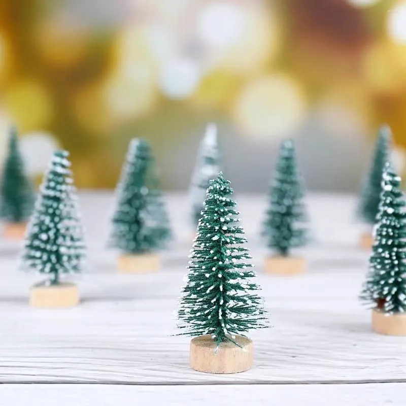 Christmas Decorations 5cm Mini Tree Desktop Miniature Pine DIY Ornament For Home Year Party Bar Decoration Navidad