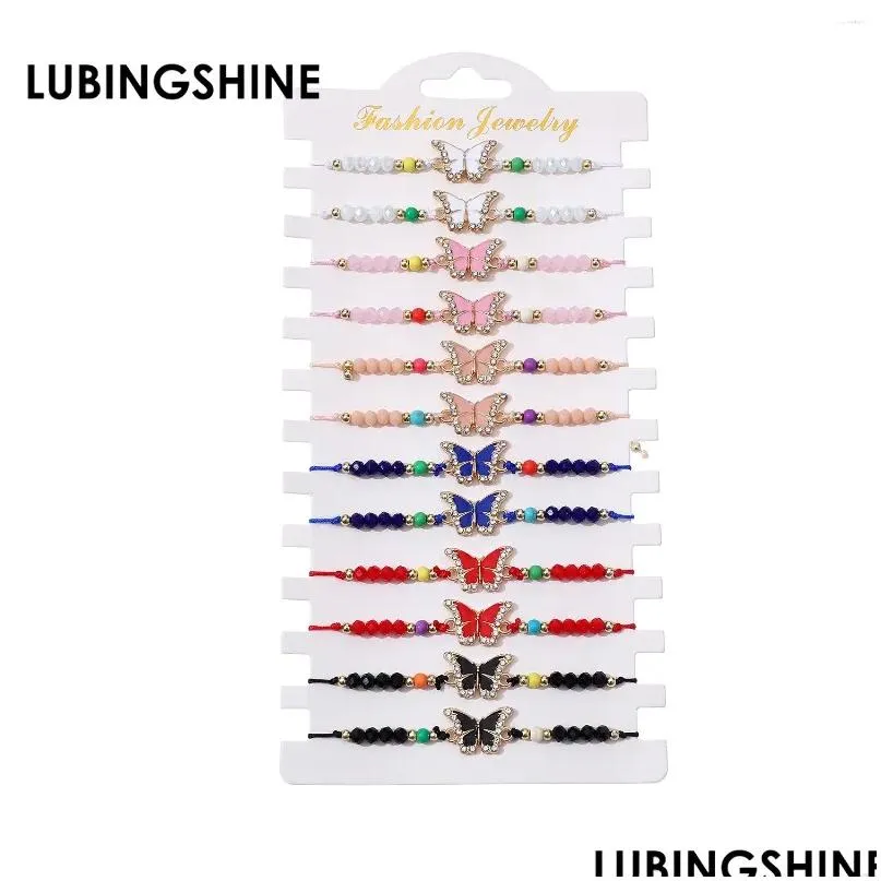charm bracelets 12pcs/lot colorful beautiful butterfly fashionable pendent cubic zircon bracelet for women girl
