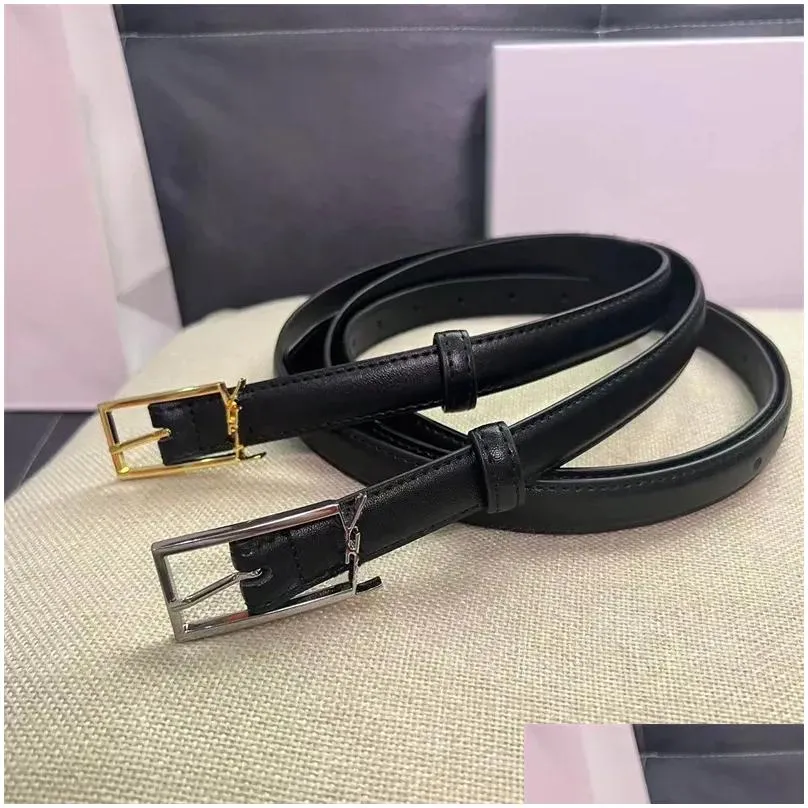 Fashion Leather Belt Mens Designer Belts For Womens Thin Belt Gold Silver Buckle Belts Cowskin Waistband Cintura Ceintures Girdle