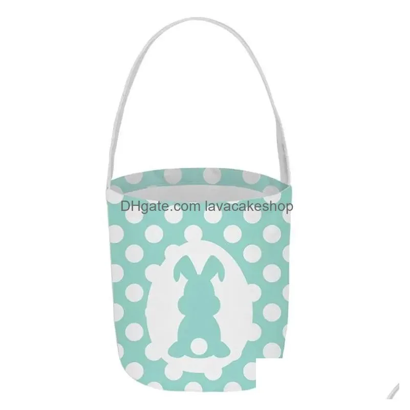 Other Festive & Party Supplies New Easter Basket Bunny Bags For Kids Canvas Cotton Carrying Gift And Eggs Hunt Bag Rabbit Toys Bucket Dhcgh