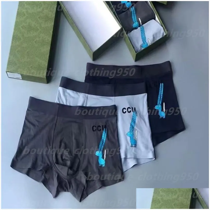 New hot cotton luxury Mens Underwear designer Boxers Soft Breathable Letter Ice shreds Underpants Shorts Design Tight Waistband men