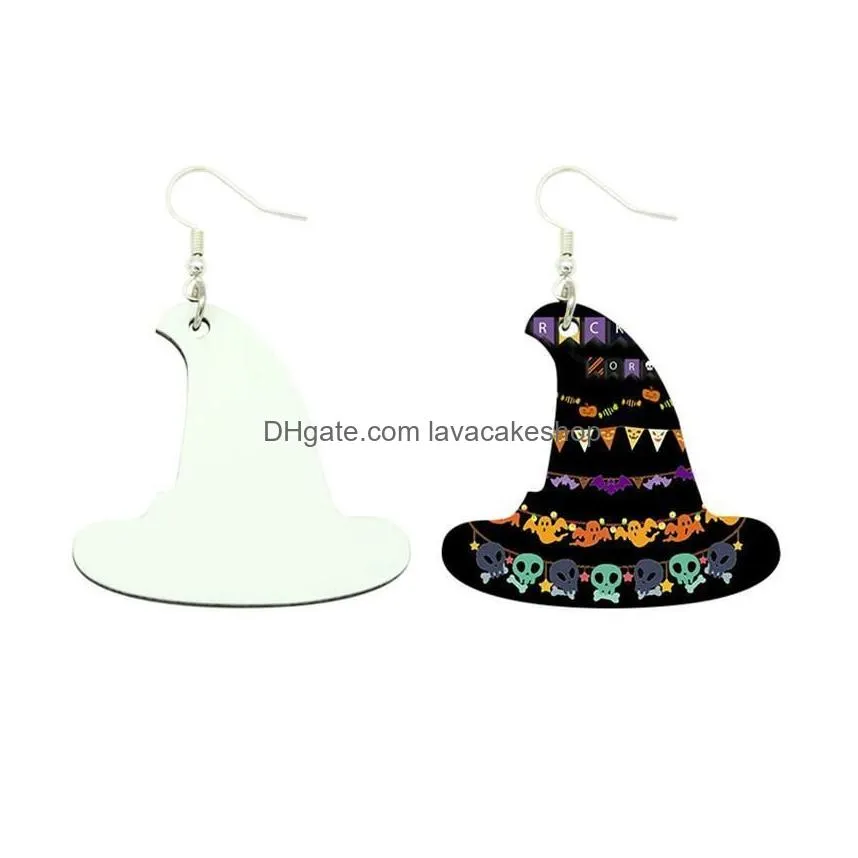 Pendants Sublimation Earrings Double Sided Leather Earring Blanks Creative Gifts Thermal Transfer Leaves Drop Delivery Home Garden Art Dh4Qn