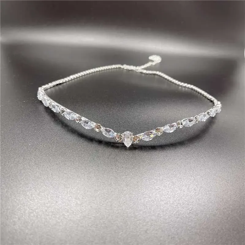 Hair Clips Fashion Luxury Crystal Bridal Forehead Chain Jewelry For Women Wedding Zircon Headdress Girl Star Decoration Gift