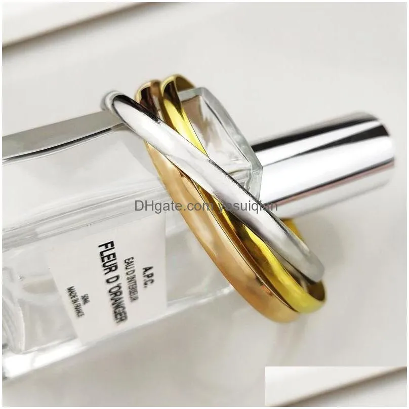 Bangle New Keep Ing Going Inspirational Bracelets For Women Gold Rose Tricolor Lettering Fashion Jewelry Gift Drop Delivery Dhbgu