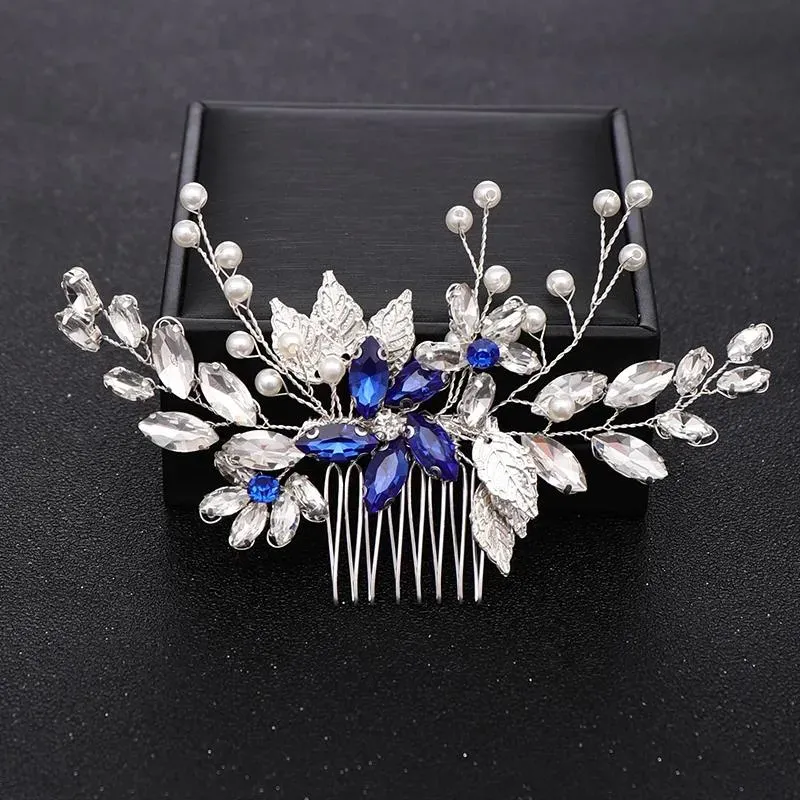 Hair Clips Pearl Crystal Flower Leaves Combs Vines Band For Women Bride Wedding Accessories Jewelry Rhinestone Hairbands