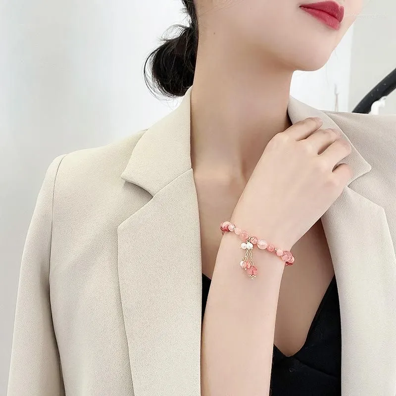 Charm Bracelets 2023 Korean Exquisite Crystal Water Drop Fashion Versatile Luxury  Lovely Women`s Jewelry