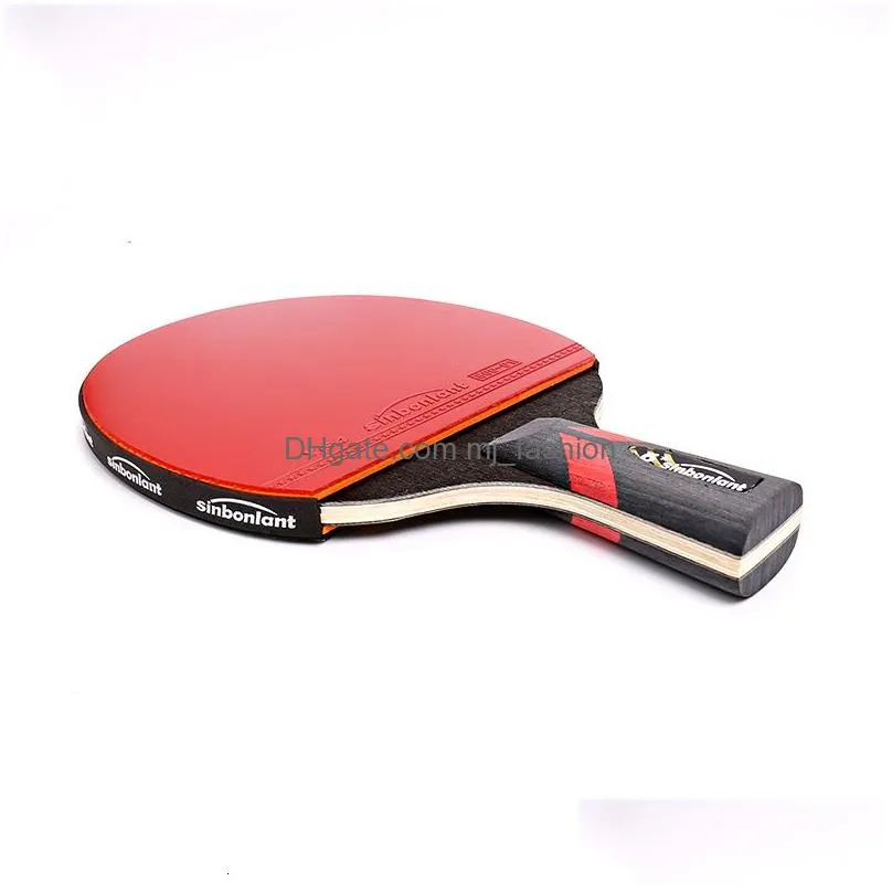 Table Tennis Raquets Professional Racket Short Long Handle Carbon Blade Rubber With Double Face Pimples In Pong Rackets Drop Delivery Dhdfh