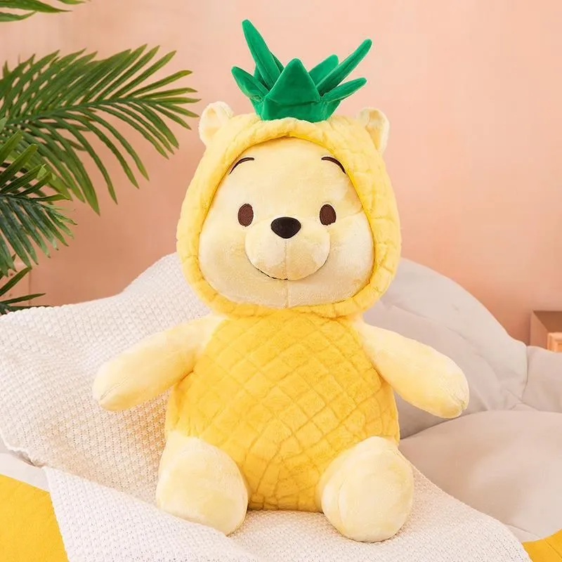 Wholesale New Arrivals Pineapple Puff Pooh Plush Toy 30 CM Removable Hat Teddy Bear Dolls The Best Gift For Children